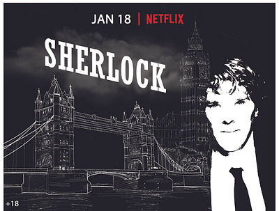 Sherlock's Poster - movie illustrator movie movie poster poster