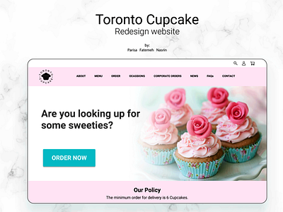 Redesign Website - UI/UX design - Toronto Cupcake cupcake graphic redesign redesign website user experience user interface ux ux ui ux design uxdesign website website design