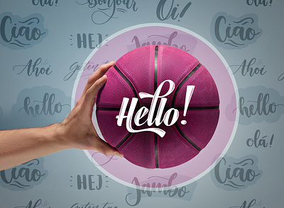 Hello Dribbble poster advertising design illustration typography