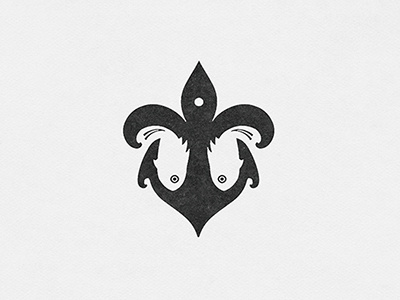Family Crest Mark anchor fish fleur de lis fleur de lys lily logo mark negative negative space pisces symbol