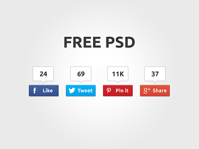 Social Share Buttons - FREE PSD buttons free free psd psd share social social icons