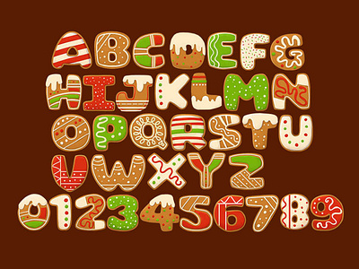 Gingerbread Cookies Alphabet & Numbers