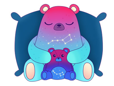 bear constellation animal bear colorful constellation cute doll sleep star universe