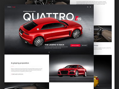 Audi Quattro audi clean quattro splashpage ui webdesign website