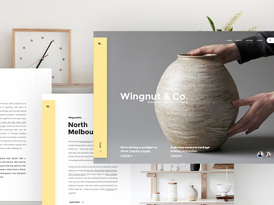 Wingnut & Co. landing pottery ui web webdesign webpage website