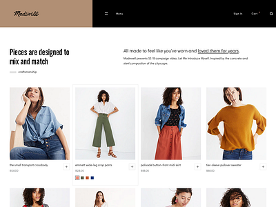 Madewell Desktop Experience by Andrew Baygulov for Revølve Studio on ...