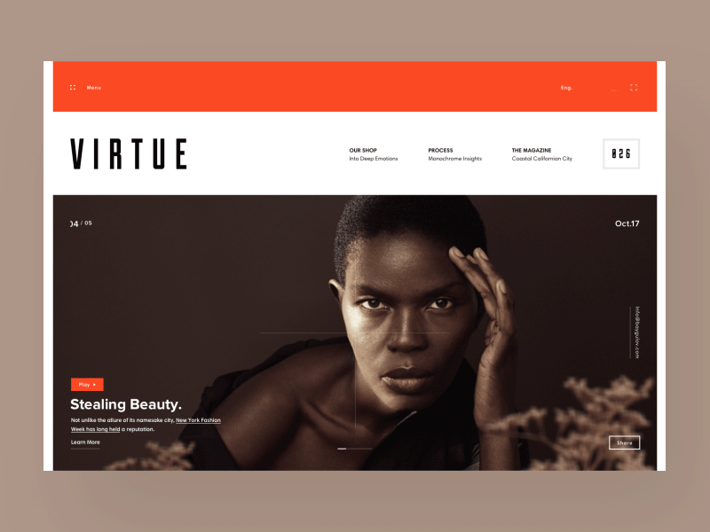 Virtue // 026 animation splashpage ui web webdesign webpage website