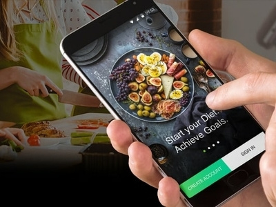 On Demand Diet And Nutrition App Main design icon illustration mobile app development
