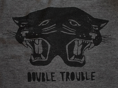 DOUBLE TROUBLE animal apparel art design illustration lettering roar shirt tee typography