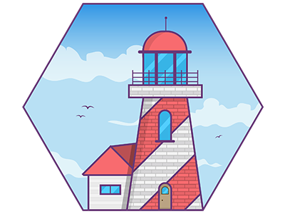 Lighthouse hexagon lighthouse