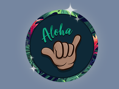 Aloha Shaka Button aloha button circle hawaii shaka tropical