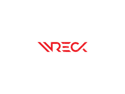 WRECK dj logo typography wreck