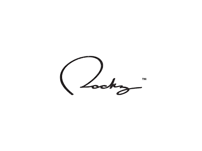 Rocky Signature branding logo minimal script signature