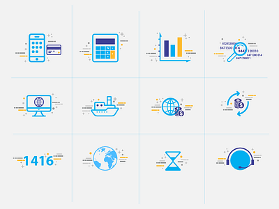 Maldives customs icons blue boat calculator customs flat graph help icons phone world