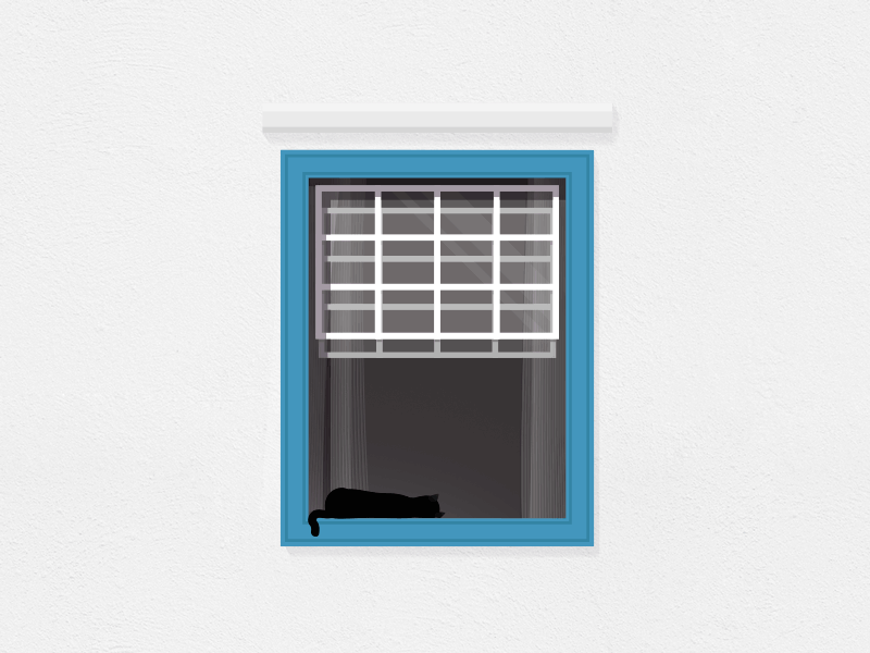 Laziness window architecture cat catnap colonial frame by frame illustration photoshop portuguese sleepy vector wall window