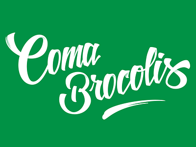 Eat broccoli broccoli calligraphy green handlettering lettering script type typography