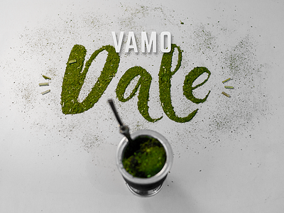 Vamo Dale dale food green illustration lettering powder type typography vamo white