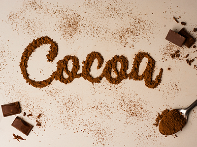 Cocoa Lettering chocolate cocoa food illustration lettering powder type typography