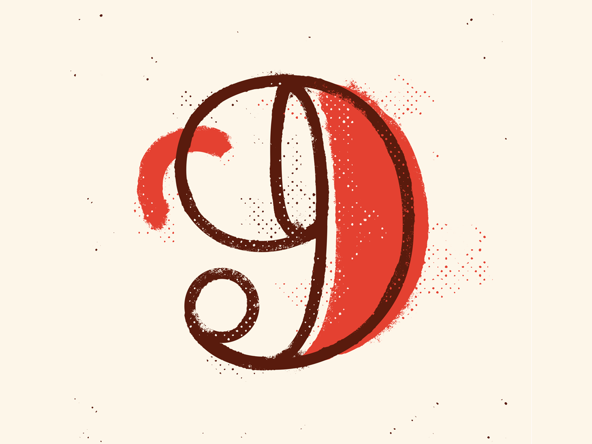 9 36 days of type 36 calligraphy 36days texture drop cap illustration typography type lettering 36daysoftype 9 nine