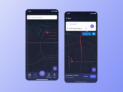 Hospital Navigation App UI 🏩 appdesign augmented reality hospital ios app design map mobile mobiledesign nav navigation productdesign uidesign uxdesign uxui