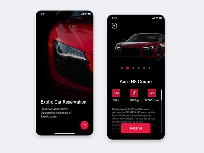 Car Reservation UI 🏎 car car app design exotic ios mobile mobile app mobile design product design ui uiux ux visual design web design