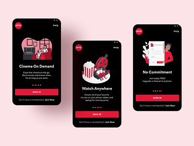 AMC Theaters | Cinema on Demand Onboarding Ui 🍿