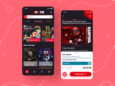 BigBadToyStore Mobile App Concept concept app ecommerce app figures ios ios app mobile app shopping app toys ui uidesign uiux ux