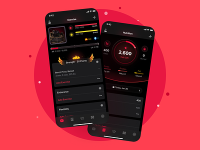 Exertia (MMORPG) Fitness Tracker App app design fitness fitness tracker game ios mmorpg mobile ui uidesign ux uxdesign