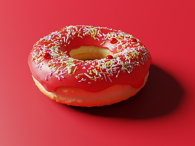 Red 3D Donut ❤️🍩