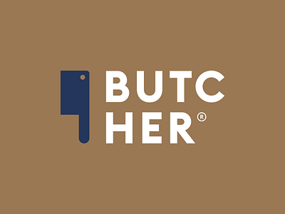 Butcher brand branding butcher cleaver cutelo fashion identity logo