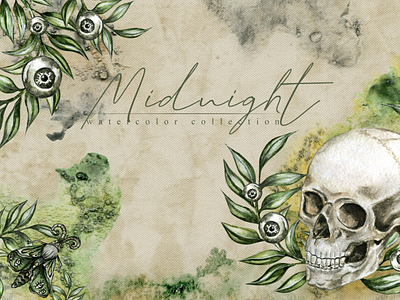 104 Midnight magic Watercolor illustration clipart png