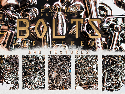140 BOLTS AND SCREWS RUSTY TEXTURES OVERLAY PACK