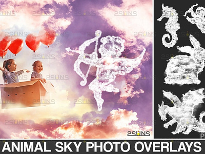 20 Sky overlay: Cloud shape overlay, Transparent png file