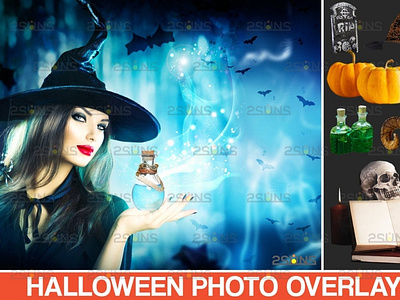 Halloween clipart & Photoshop overlay