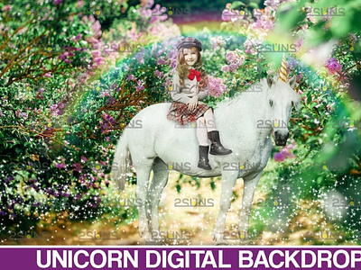 Majestic unicorn backdrop & Lilac flower backdrop
