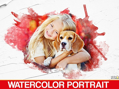 30 Watercolor photoshop brushes & Photoshop overlay: Watercolor