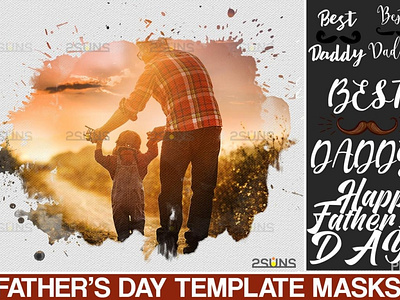 Father's Day Watercolor Template, Watercolor brush