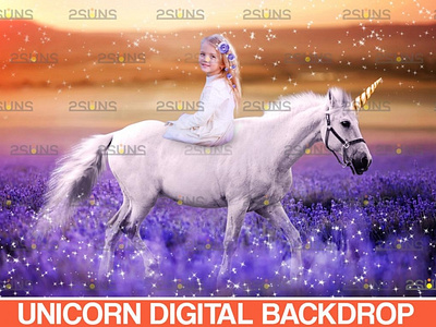 Majestic unicorn backdrop & Flower backdrop