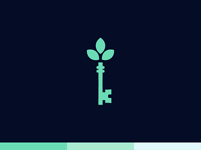 Sprout Realty brand branding icon key logo mark plant real estate realty skeleton key sprout