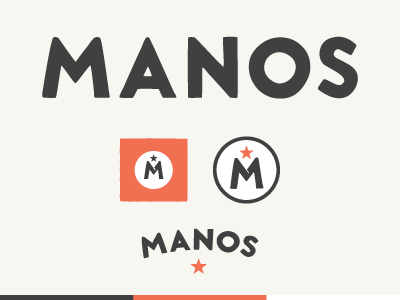 Manos Logo brand branding custom hand logo m sketch star typography