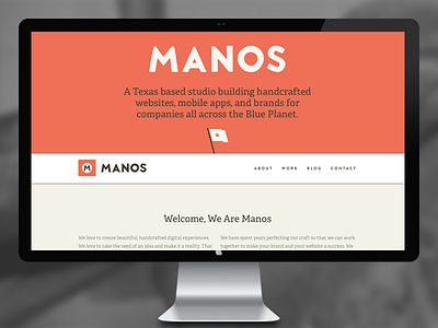 Manos Launch adelle brandon grotesque custom design flag hammer hand crafted handmade illustration launch portfolio responsive saw texas tools web website