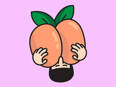 Peach Lover anal analingus illustration peach rimming
