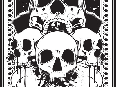 Skulls 1 black white design illustration skulls vector