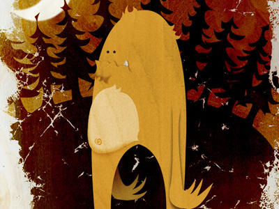 Bigfoot illustration illustrator photoshop texture wood