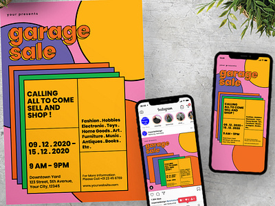 Garage Sale Flyer Instagram Set ads fashion flyer design flyer template flyers garage sale instagram instagram post instagram stories instagram template sale social media