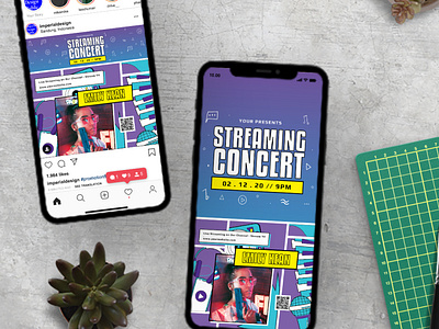 Digital Streaming Concert Instagram Template concert instagram music post social media stories streaming talkshow template