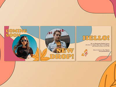 Fall Retro Fashion Instagram Puzzle ads fall fashion flyer hypebeast illustration instagram instagram post instagram stories instagram story modern retro social media template vintage