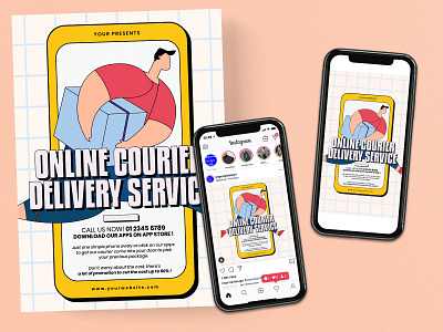 Online Courier Delivery Service Flyer Instagram