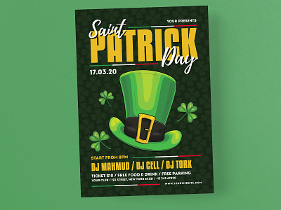 St Patrick's Day Party Flyer Instagram Set ads design flyer instagram instagram post instagram story modern poster social media template