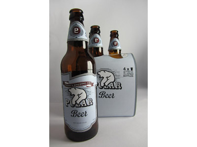 Polar Beer 4 Pack Case beer label blue bottle labels branding case college project die cut illustration illustrator indesign irish packaging polar bear polar beer sleeve w.i.t.